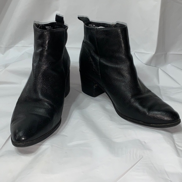 STEVE Madden Black Peele Leather Booties Size 9M - Picture 1 of 12